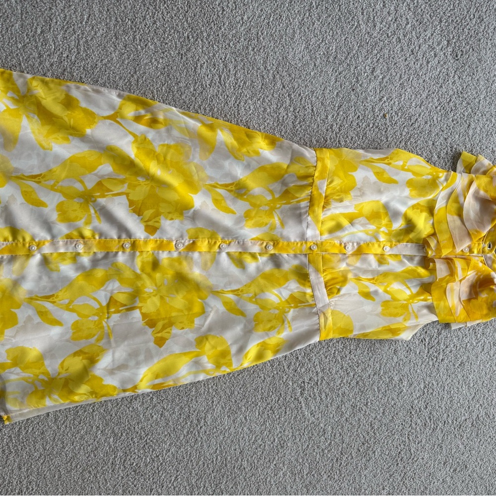Floral Yellow and White Dress